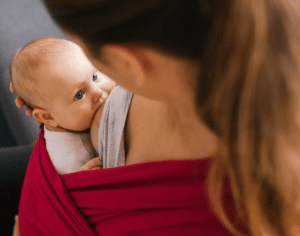 Breastfeeding with carrier